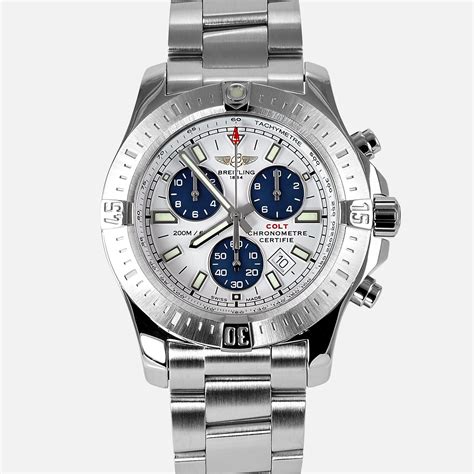 breitling colt white face|breitling colt quartz chronograph.